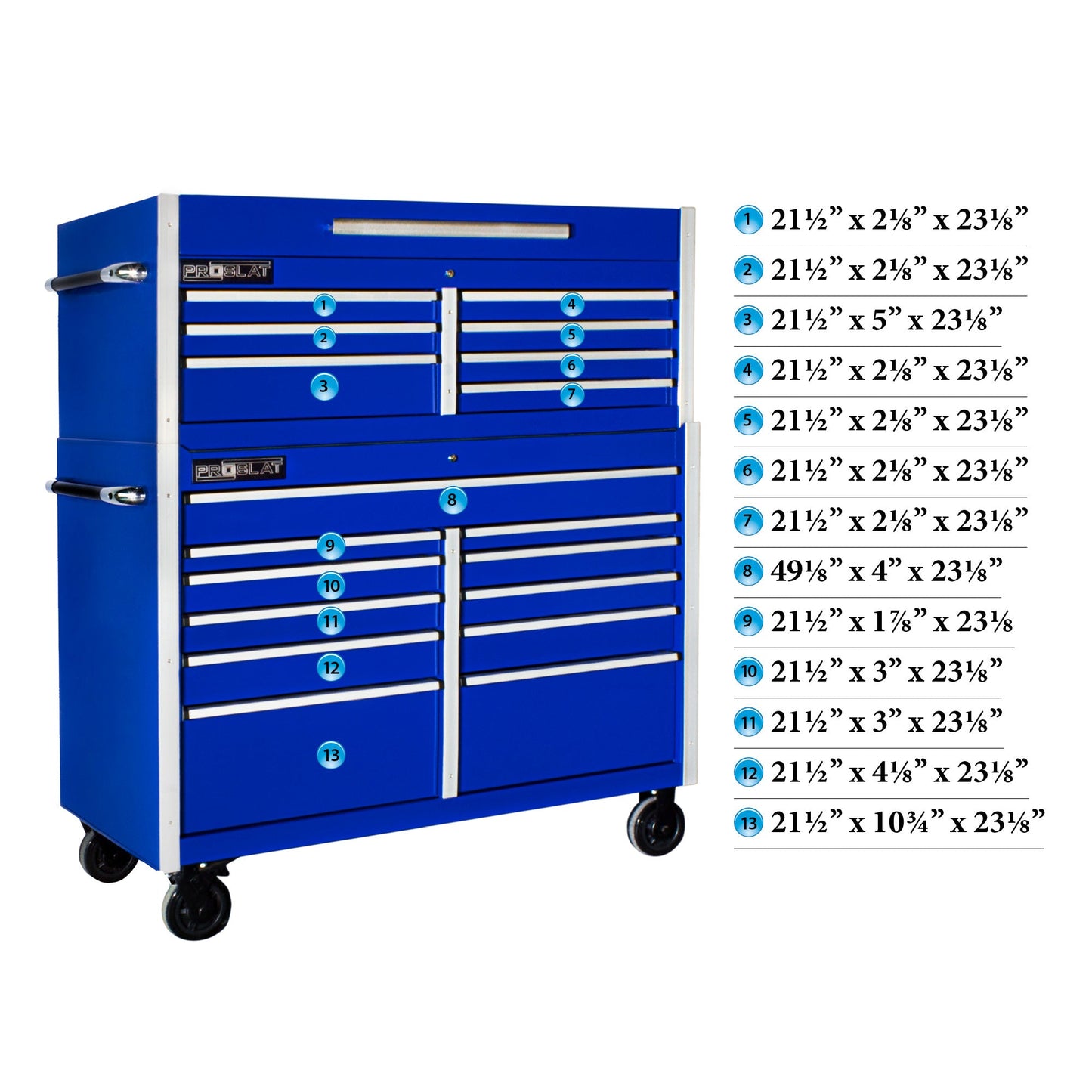 MCS 54 in. Rolling tool chest combo - Blue